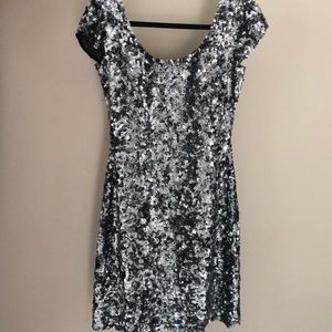 Beautiful grey sequined mini dress